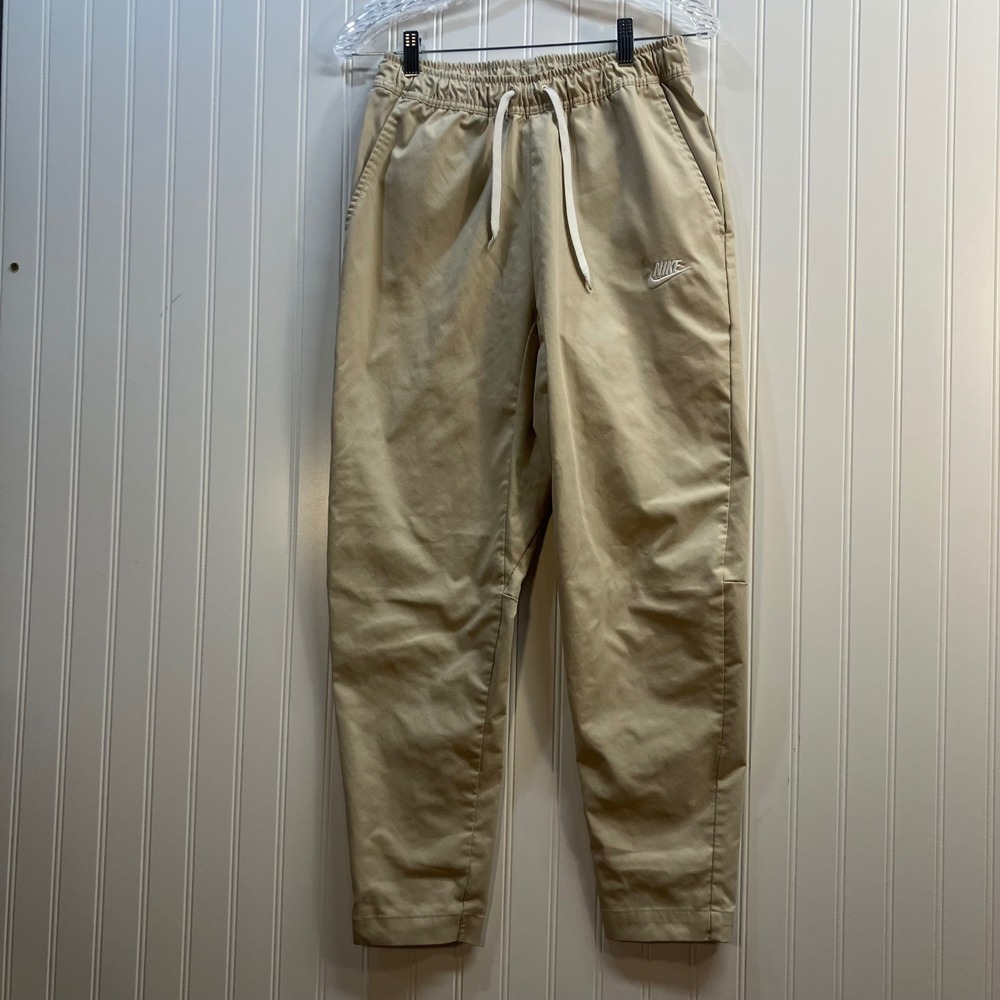 Nike Men Sportswear Woven Tapered Jogger Pants Tan Khaki Small RN56323 Steetwear